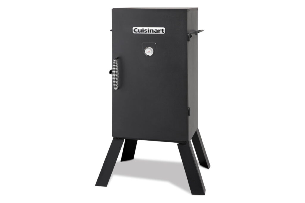High-quality Cuisinart 30-inch Electric Smoker showcasing a sleek design and spacious cooking area, perfect for outdoor grilling and smoking enthusiasts. Best smoker grills