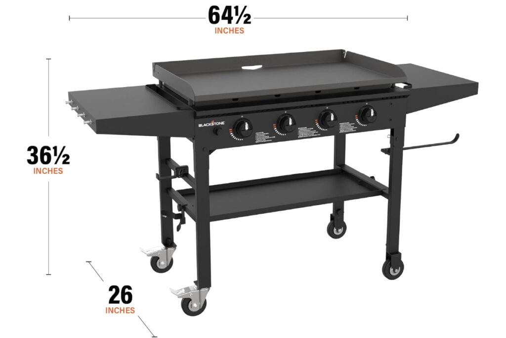 Blackstone 1554 36-inch Omnivore griddle dimensions showcasing a versatile cooking surface ideal for outdoor grilling and meal prepping.