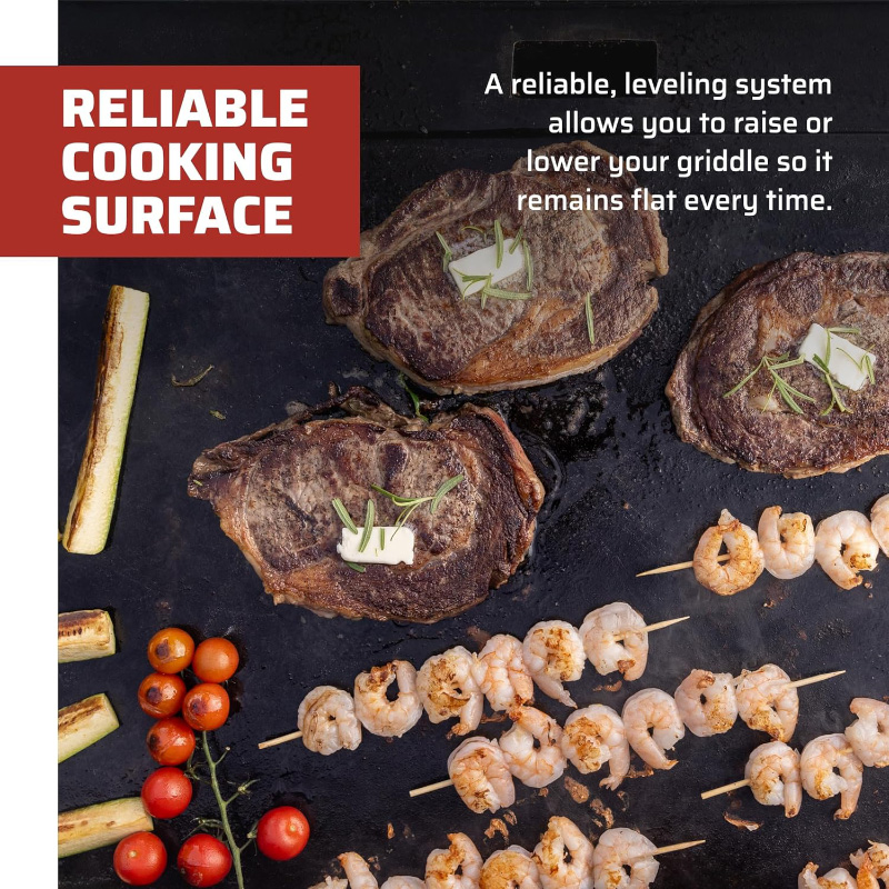 Camp Chef Gridiron 36 outdoor griddle grill showcasing a delicious spread of sizzling food, perfect for backyard cooking and outdoor adventures.
