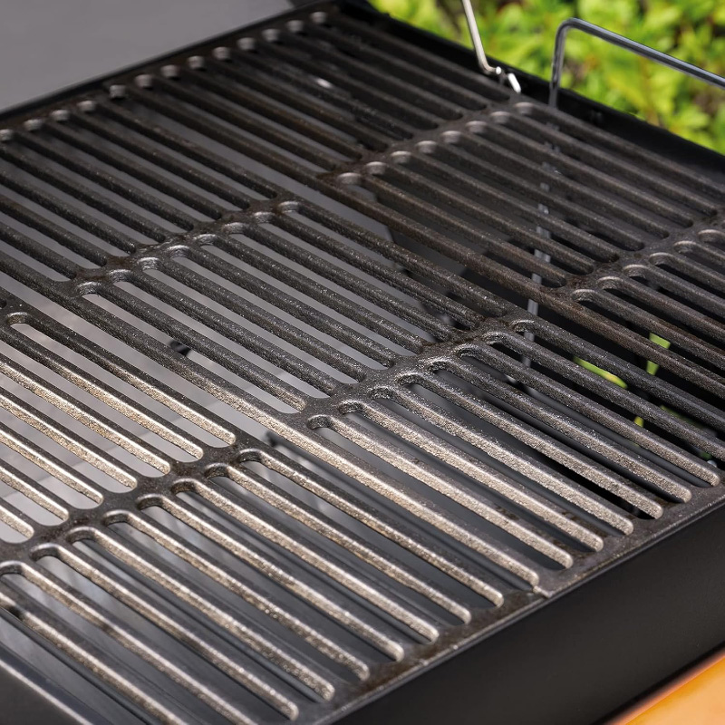 Char-Griller Wrangler Charcoal Grill in sleek black finish, showcasing its robust design and ample cooking surface, perfect for outdoor grilling enthusiasts.