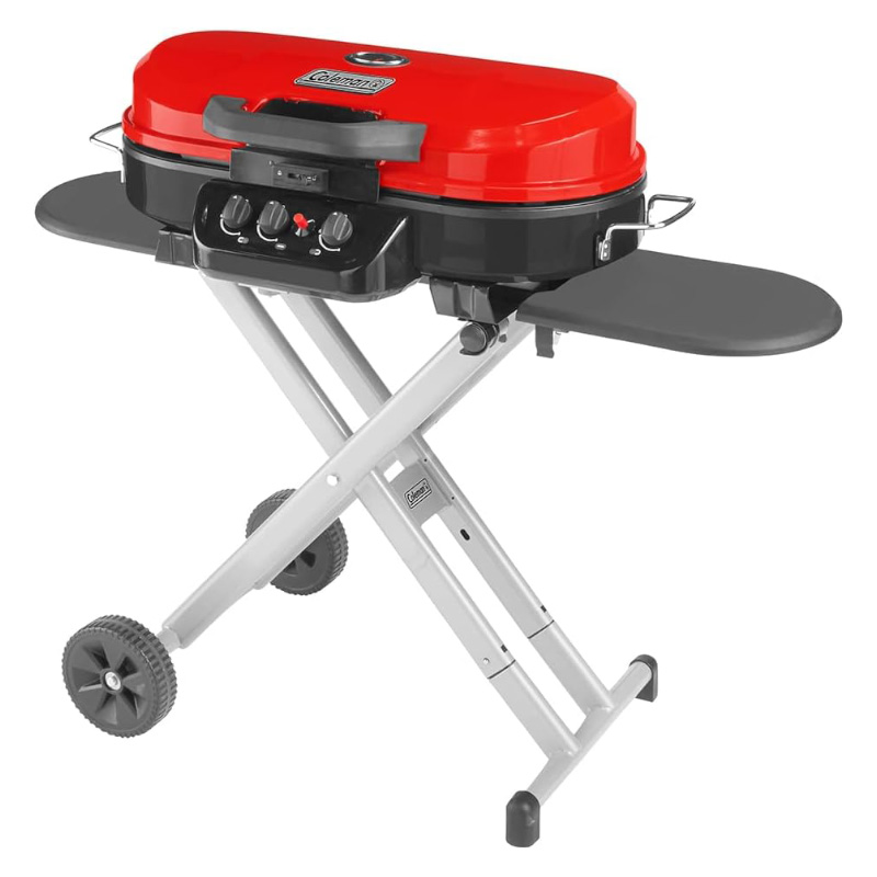 Coleman RoadTrip 285 Portable Stand-Up Propane Grill showcasing its sleek design and features, perfect for outdoor cooking and camping adventures. The Best Coleman Grills