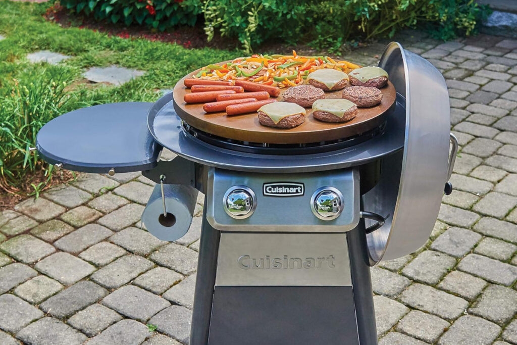 High-quality Cuisinart CGG-888 Outdoor Griddle showcased outdoors, perfect for grilling enthusiasts and backyard cooking.
