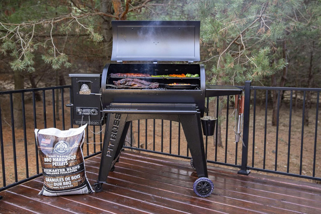 Pit Boss PB1150G Wood Pellet Grill showcasing its sleek design and advanced grilling features, perfect for outdoor cooking enthusiasts