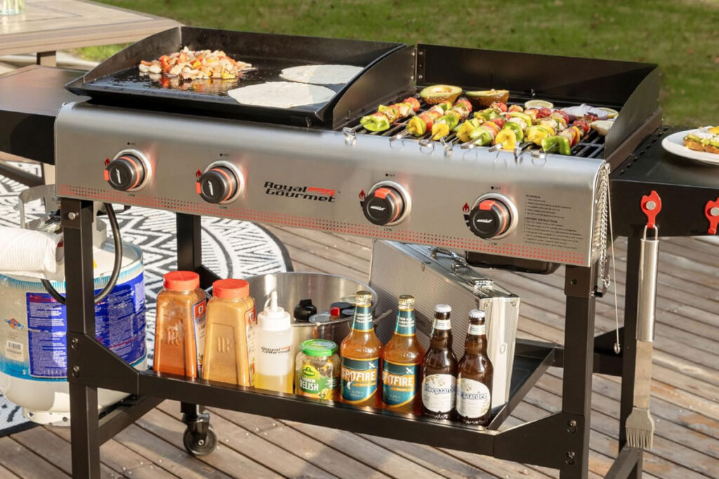 Royal Gourmet GD403 Grill and Griddle Combo – High-quality stainless steel design perfect for camping and backyard barbecues