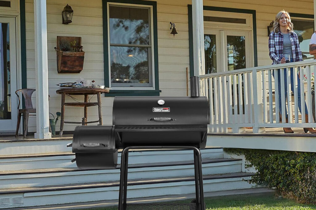 Royal Gourmet CC1830FC Grill Offset Smoker - High-quality outdoor cooking equipment for barbecue enthusiasts, featuring a spacious grilling area and innovative offset design for smoke infusion.